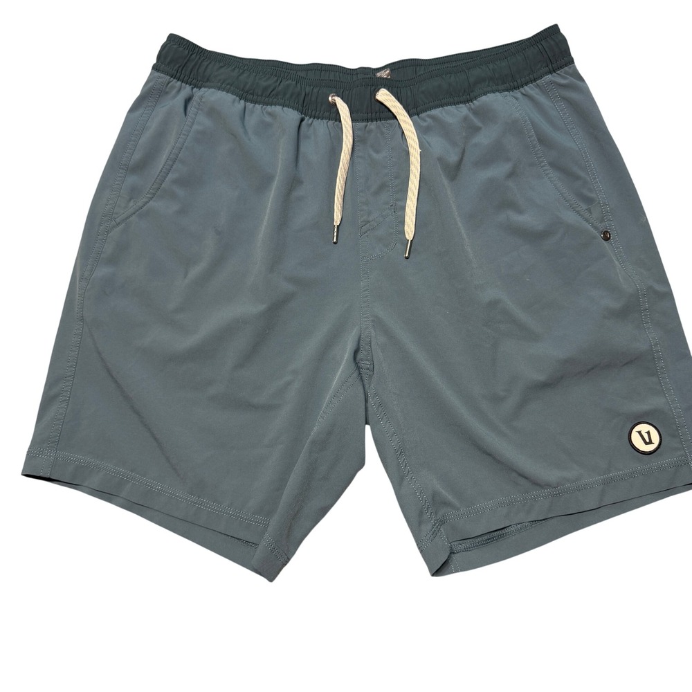 Vuori Mens Banks Shorts Blue Grey Recycled Stretch Athletic V302 Size L